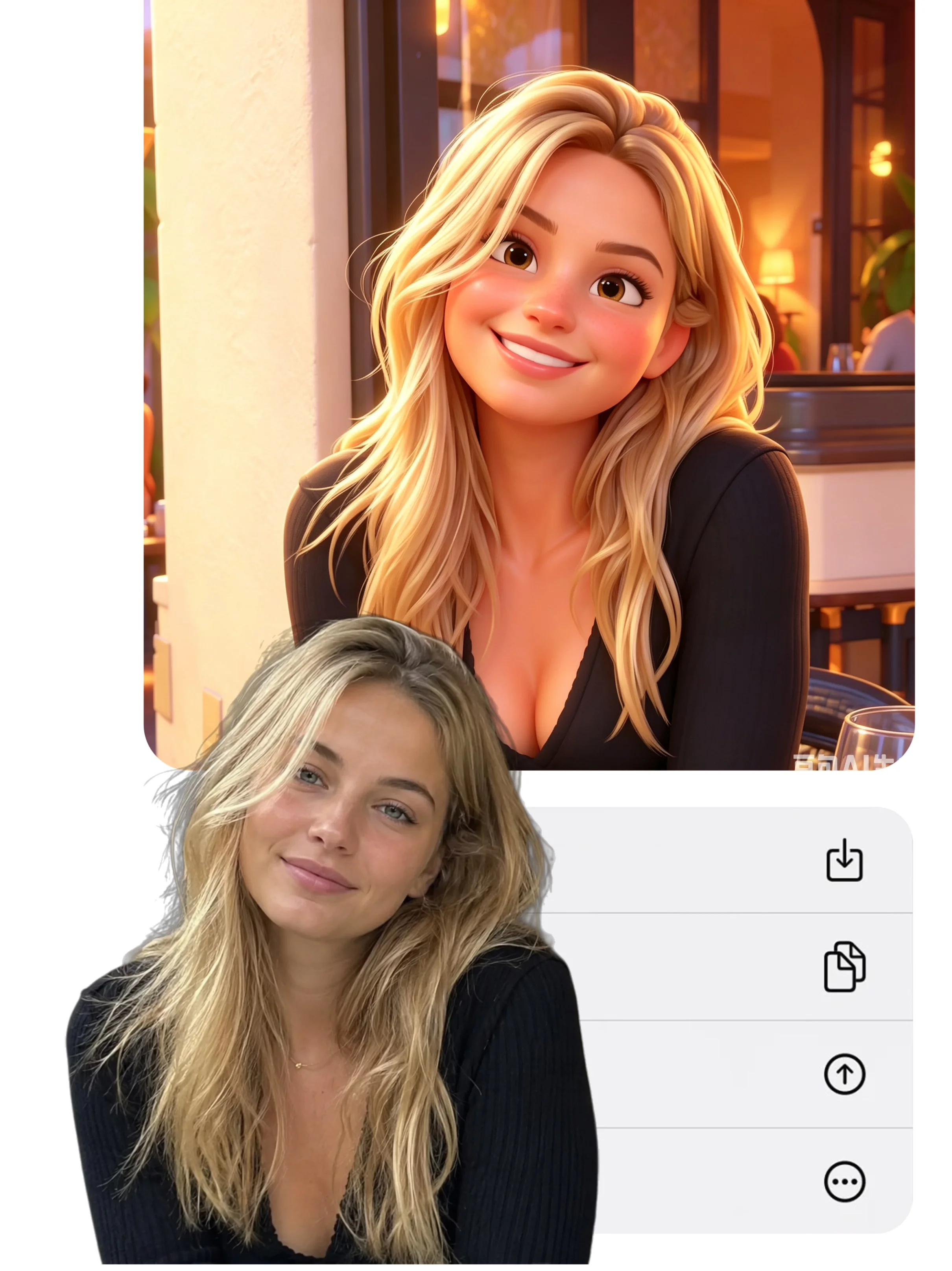 Custom AI avatar prompt comparison: vague description vs detailed prompt results in Bobi, showing how specificity improves output